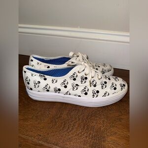 Keds White Sneakers with Blue Mickey Mouse Disney Print